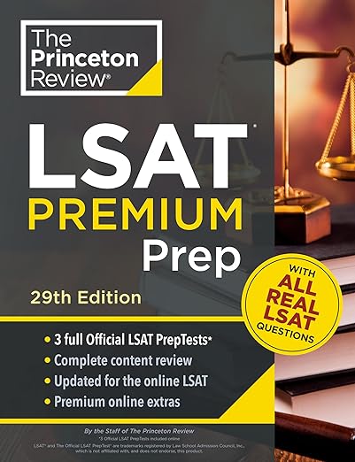 Princeton Review LSAT Premium Prep, 29th Edition: 3 Real LSAT PrepTests + Strategies & Review (Graduate School Test Preparation)
