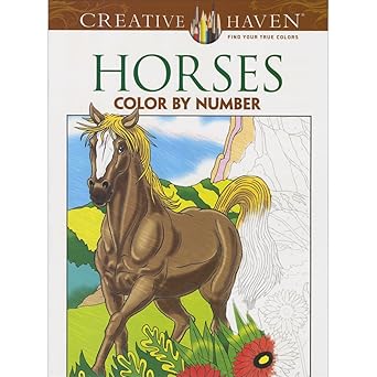 Creative Haven Horses Color by Number Coloring Book