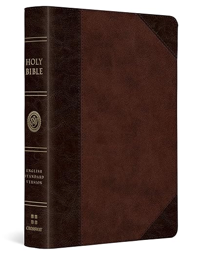 ESV Large Print(Font Size - 8 pt) Compact Bible (TruTone, Brown/Walnut, Portfolio Design)