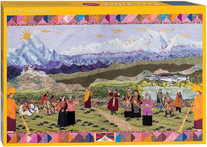 Free Tibet Quilt Jigsaw Puzzle for Adults by Meri Henriques Vahl: 1000 Pieces, Dimensions 29.5" x 19.5"
