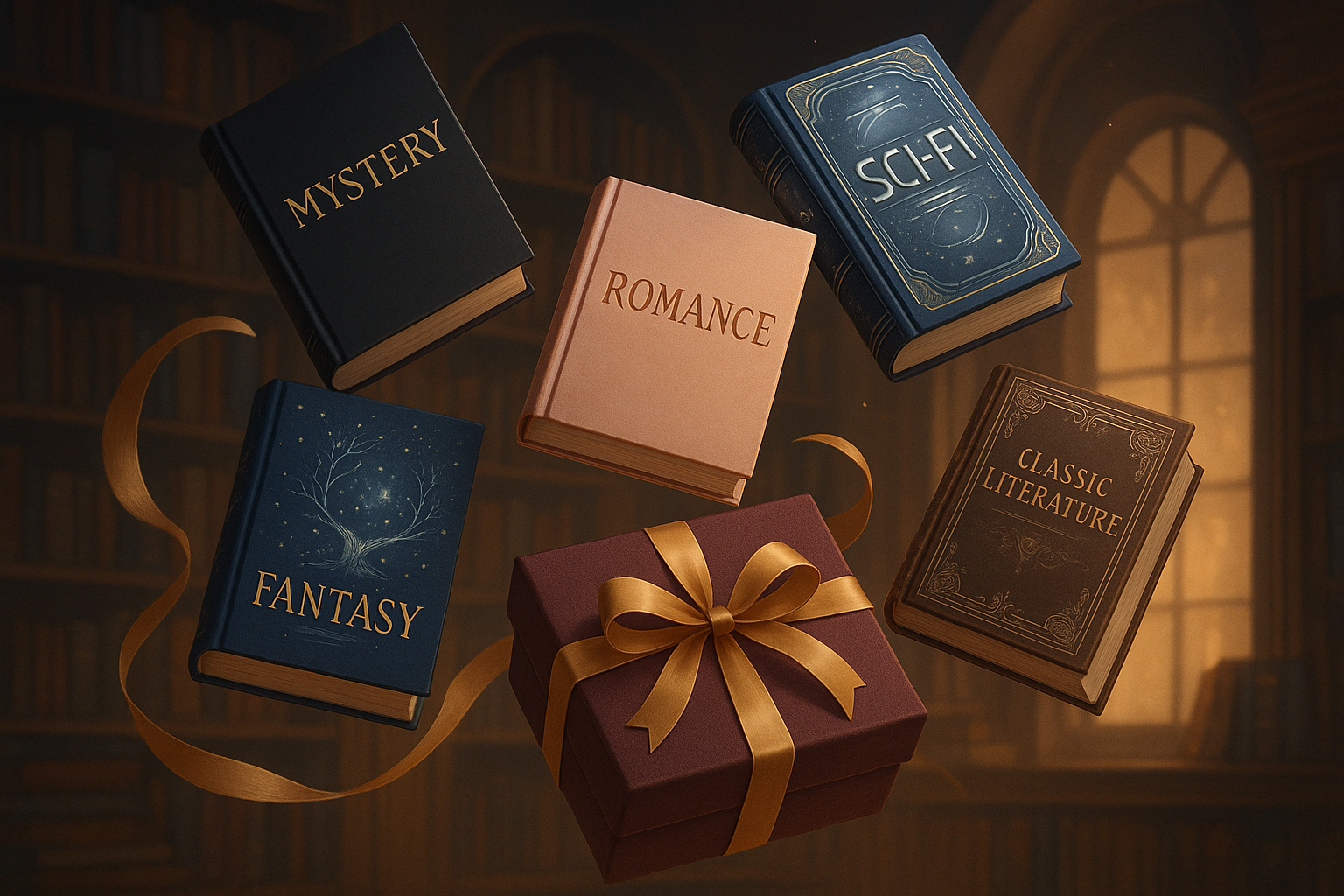 background image for a genere based book subscription collection